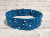 Blue Galaxy Dots 2" Large Martingale Dog Collar 17"-24"