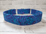 Water Flowers 1.5" Large Martingale Dog Collar 17"-24"