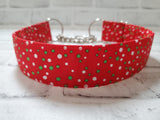 Christmas Dots 1.5" Large Chain Martingale Collar 17"-24"