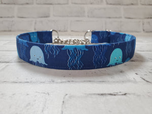 Jelly Fish 1" Large Chain Martingale Collar 17"-24"