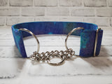Blue Purple Shimmer 2" XL Chain Martingale Dog Collar 17"-28"