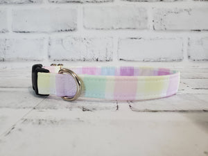 Pastel Plaid  3/4" Small Buckle Collar 10"-15"