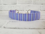 Purple Stripes 1" Medium Chain Martingale Collar 12"-19"