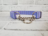 Purple Stripes 1" Medium Chain Martingale Collar 12"-19"