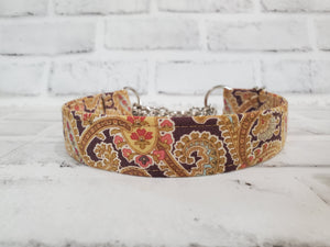 Autumn Paisley 1" Medium Chain Martingale Collar 12"-19"