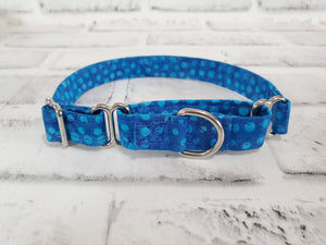 Blue Dots 5/8" X-Small Martingale Collar  9"-11"
