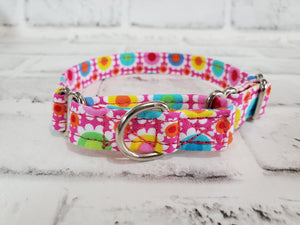 Groovy Flowers 5/8" X-Small Martingale Collar  9"-11"