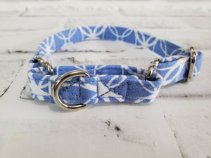 Cornflower Blue and White 1/2" X-Small Martingale Collar  9"-11"