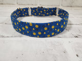 Blue and Yellow Floral 1" Medium Martingale Collar 12"-19"
