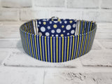 Navy Yellow Two-Tone 2" Medium Martingale Collar 12"-19"