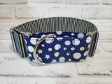 Navy Yellow Two-Tone 2" Medium Martingale Collar 12"-19"