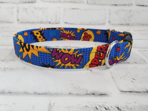 Comic Book 1" Medium Buckle Collar 12"-19"