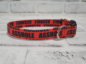 A$$hole Red 3/4" Small Buckle Collar 10"-15"