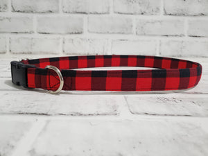 Red Flannel 1" XL Buckle Collar 17"-28"