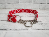 Crimson 1" Large Chain Martingale Collar 17"-24"