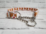 Deer Love 1" Large Chain Martingale Collar 17"-24"
