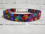 Spunky Flowers 1" Large Chain Martingale Collar 17"-24"