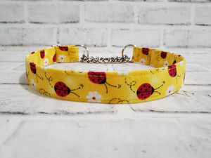 Spring Ladybug 1" Large Chain Martingale Collar 17"-24"