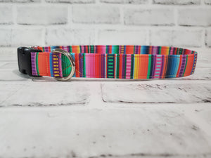 Mexican Blanket 1" Large Buckle Collar 15"-24"