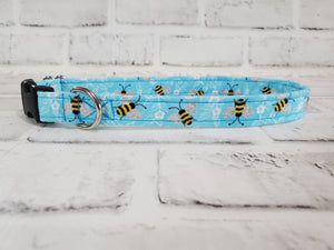 Glitter Bees 3/4" Medium Buckle Collar 12"-19"