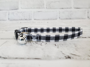 Black Flannel 3/8" Cat Collar