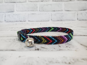 Rainbow Chevron 3/8" Cat Collar