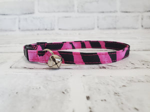 Pink Zebra 3/8" Cat Collar