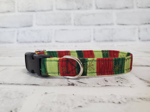 Christmas Paper 5/8" X-Small Buckle Collar  7"-11"