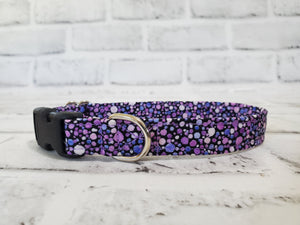 Purple Dot Party 5/8" X-Small Buckle Collar  7"-11"