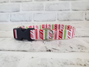 Candy Cane 5/8" X-Small Buckle Collar  7"-11"
