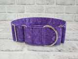 Purple Shimmer 2" XL Martingale Dog Collar 17"-28"