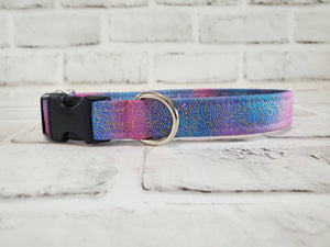 Cotton Candy Swirl 3/4" Small Buckle Collar 10"-15"
