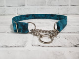 Teal Night 1" XL Chain Martingale Collar 19"-28"