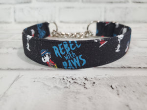 Rebel with Paws 1" Medium Chain Martingale Collar 12"-19"