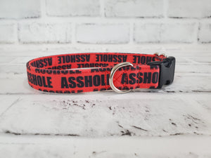 A**hole Red 3/4" Small Buckle Collar 10"-15"