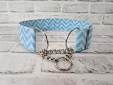 Blue Chevron 2" XL Chain Martingale Dog Collar 17"-28"