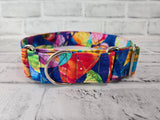 Vibrant Abstract 1.5" Large Martingale Dog Collar 17"-24"