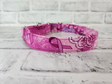 Pink Ribbon 1" Medium Martingale Collar 12"-19"