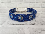 Star of David 1" Medium Chain Martingale Collar 12"-19"