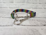 Neon Stripes 3/4" Small Chain Martingale Collar 10"-15"