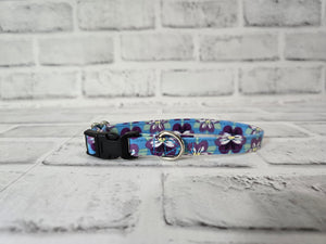 Purple Poppies 1/2" X-Small Buckle Collar  7"-11"