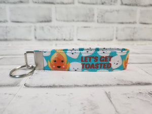 Let's Get Toasted Fabric Wristlet Keychain