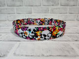 Floral Skulls 1.5" XL Martingale Collar 17"-28"