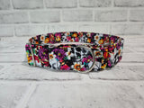 Floral Skulls 1.5" XL Martingale Collar 17"-28"