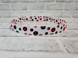 Red & Black Dots  1" XL Martingale Collar 19"-28"