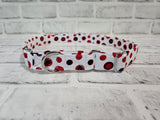 Red & Black Dots  1" XL Martingale Collar 19"-28"
