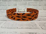 Bats on Orange 1.5" XL Chain Martingale Collar 17"-28"