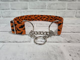 Bats on Orange 1.5" XL Chain Martingale Collar 17"-28"