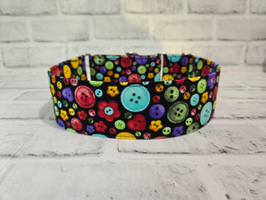 Buttons 2" Large Martingale Dog Collar 17"-24"