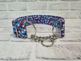 Star Spangled 2" Large Chain Martingale Collar 17"-24"